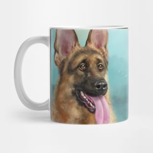 An impressive German Shepherd Painting with his Tongue Out Mug